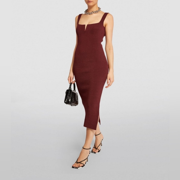 15. NWT GALVAN LONDON V-BACK FREYA MIDI DRESS SIZE XS - Picture 1 of 8